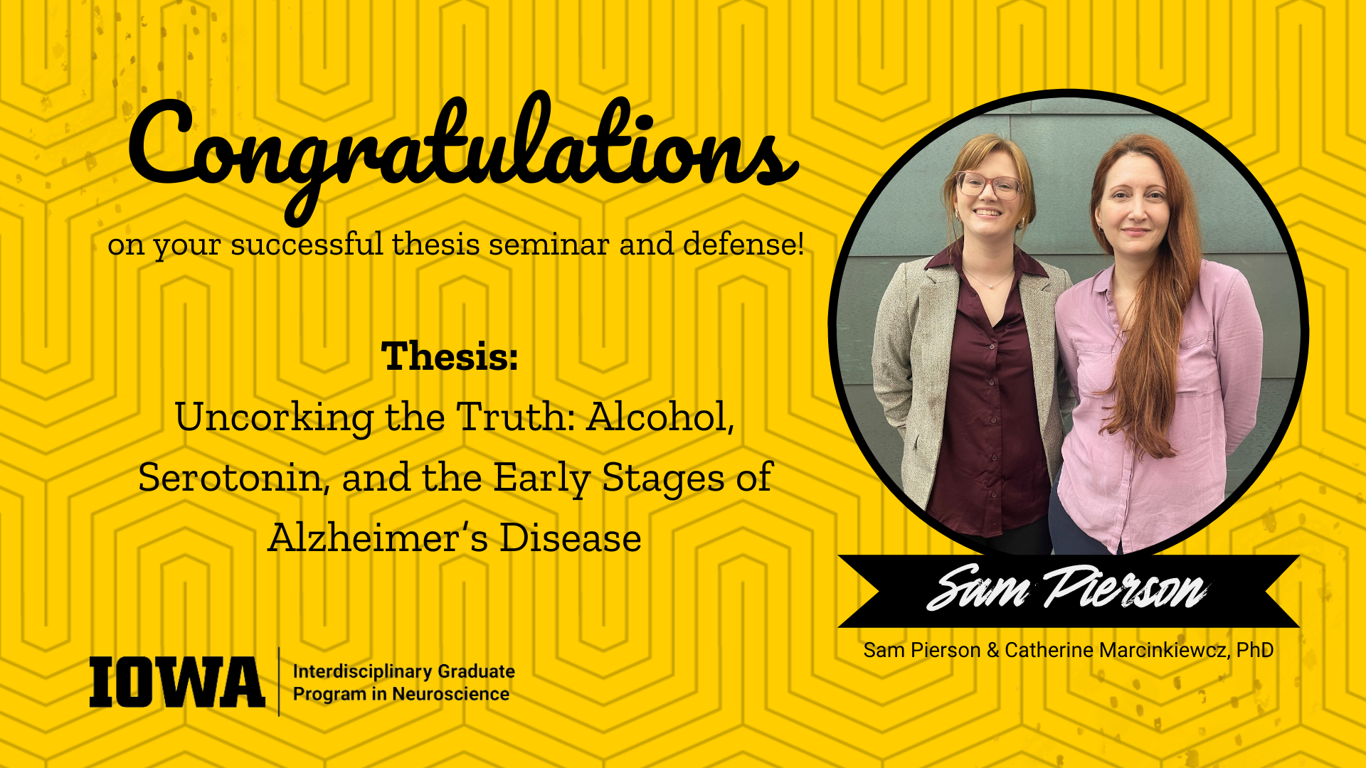 Thesis Seminar Congrats - Sam Pierson