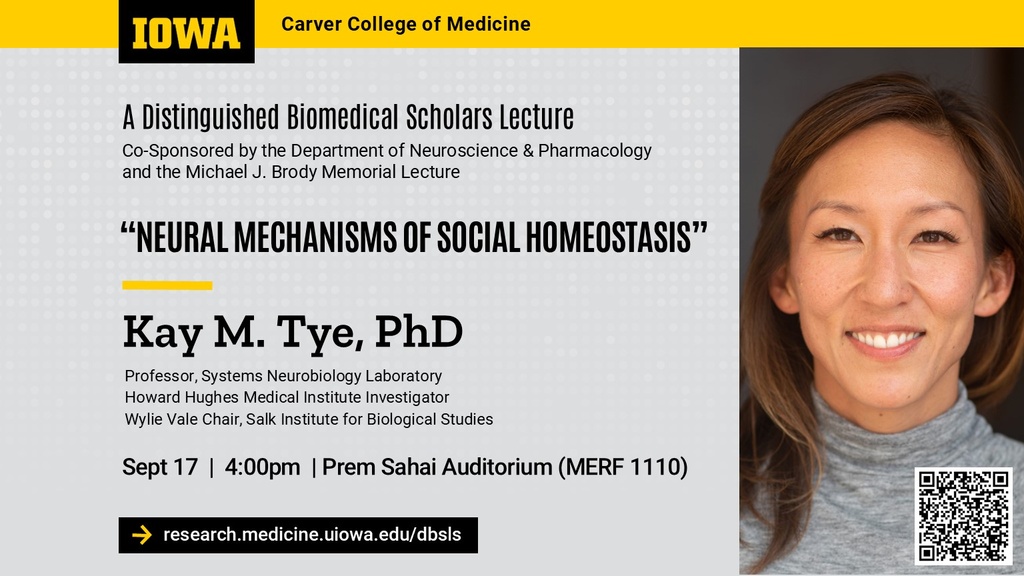 Kay M. Tye, PhD:  Distinguished Biomedical Scholars Lecture promotional image